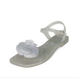Jeffrey Campbell Sandals Womens 8 and 7 FLEURISSE Clear Glitter Jelly
